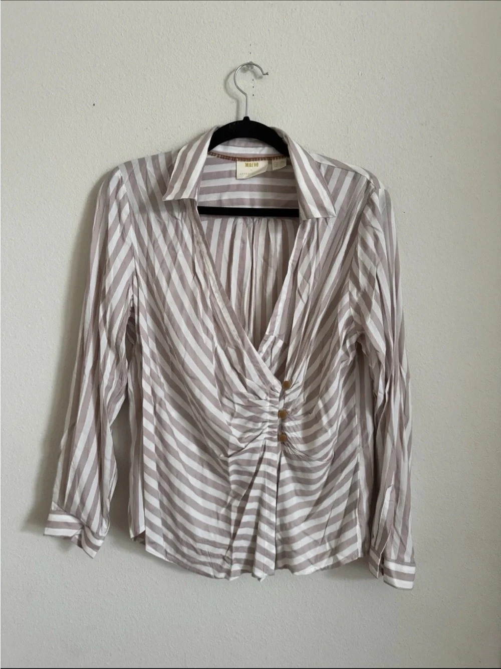 Maeve Anthropologie Striped Wrap Mariana Blouse Top 12P